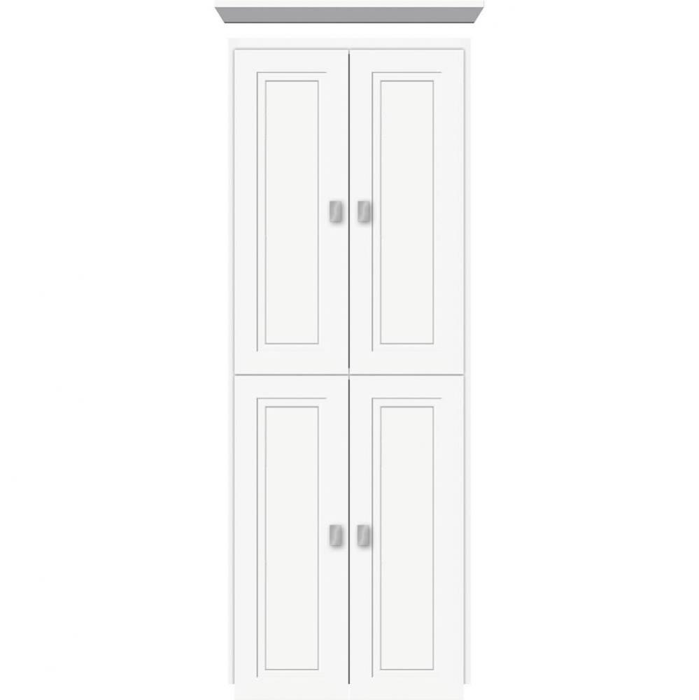 18 X 18 X 48 Montlake Linen Upper Ogee Miter Sat White