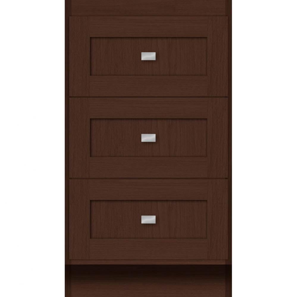 18 X 18 X 32 Montlake Drawer Bank Shaker Choc Oak
