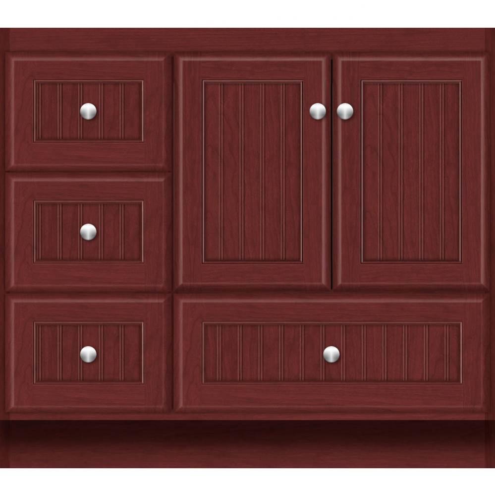 36 X 21 X 32 Montlake Vanity Beaded Dk Cherry Lh