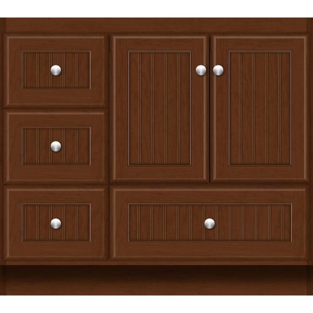 36 X 21 X 32 Montlake Vanity Beaded Pecan Cherry Lh