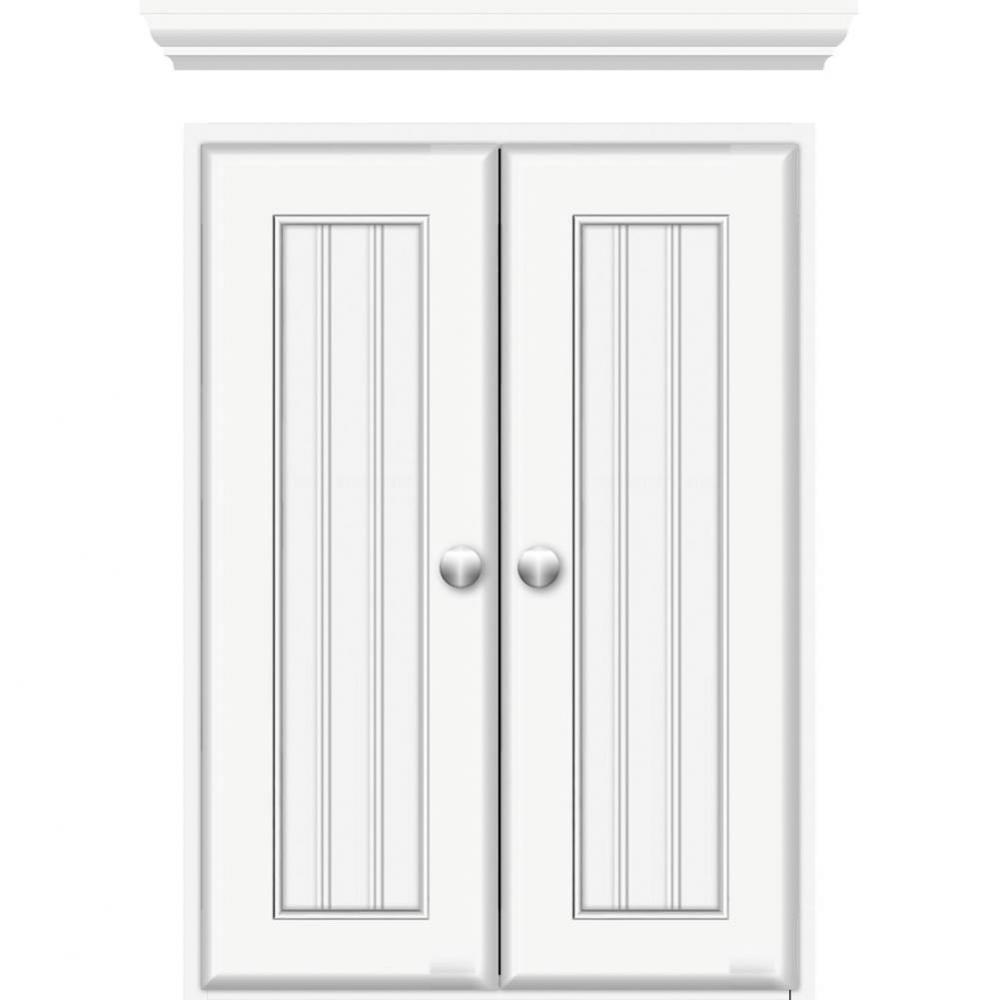 18 X 5.5 X 25 Wall Cubby Beaded Sat White