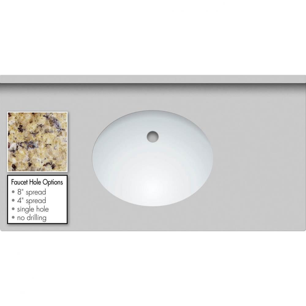 43 X 22 X 1.25 Countertop Granite New Ven Gold Oval White