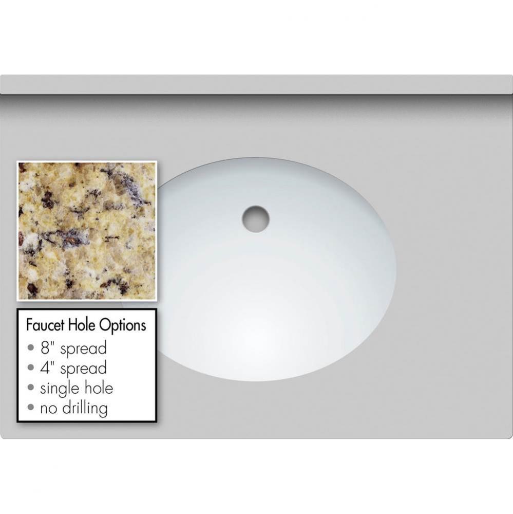 31 X 22 X 1.25 Countertop Granite New Ven Gold Oval White