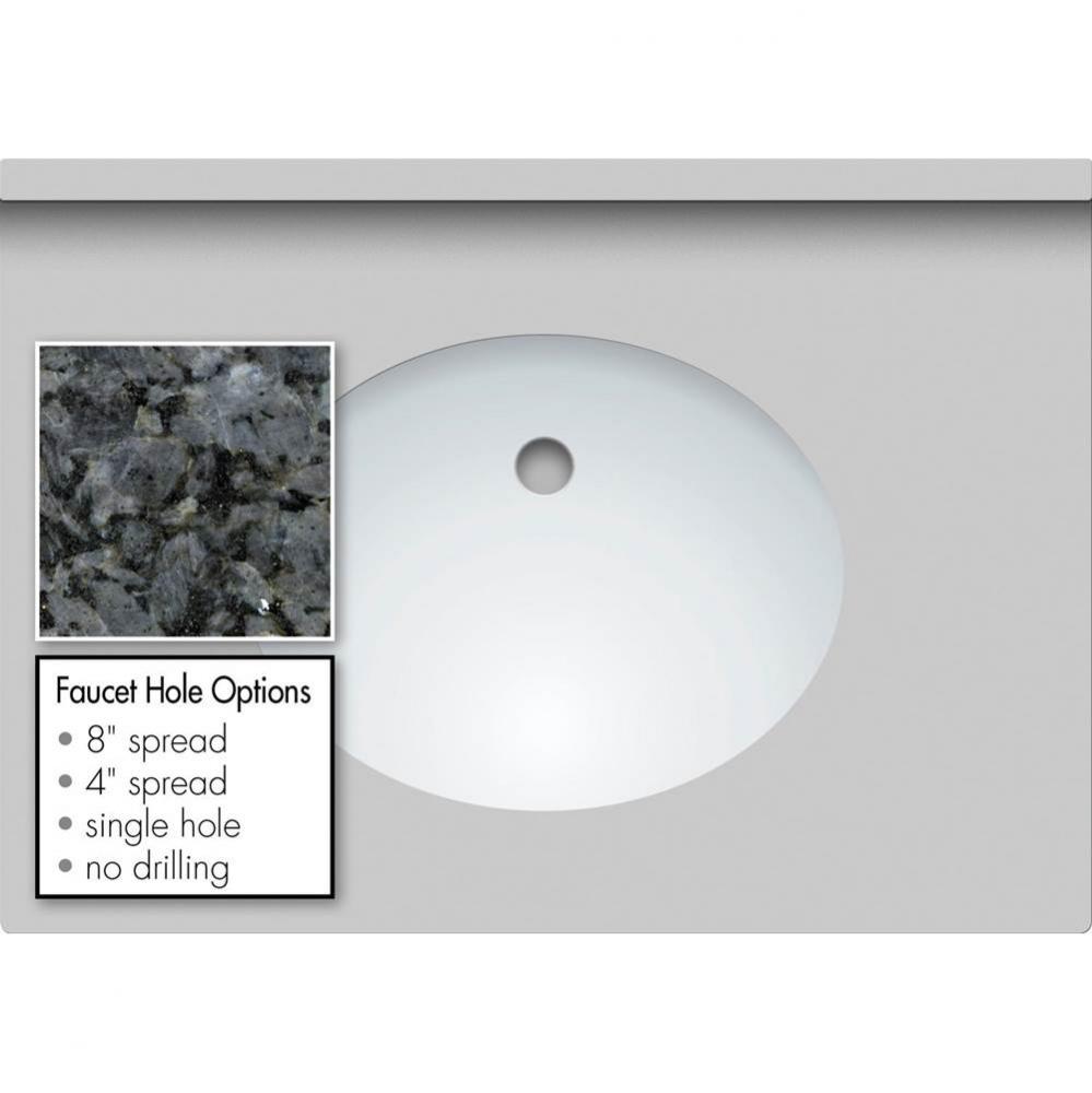 31 X 22 X 1.25 Countertop Granite Blue Pearl Oval White