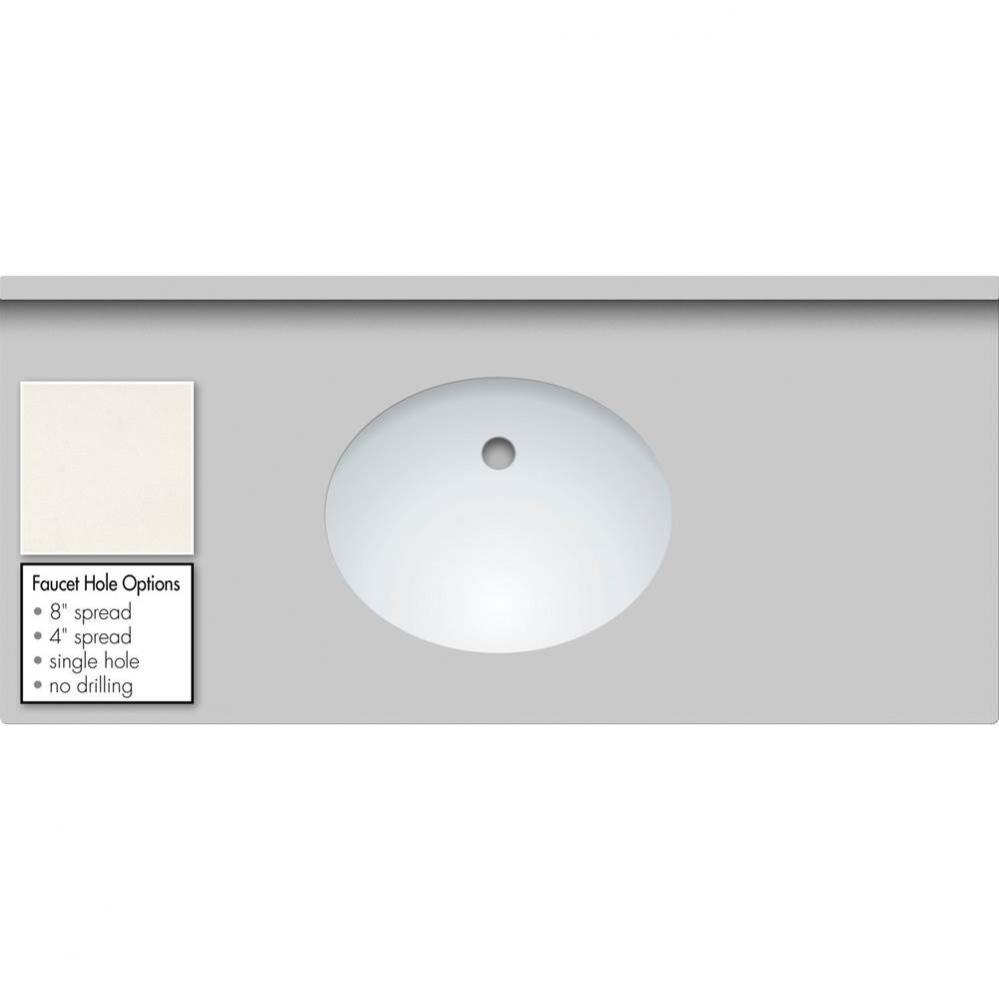 49 X 22 X 1.25 Countertop Quartz Lattice Oval White