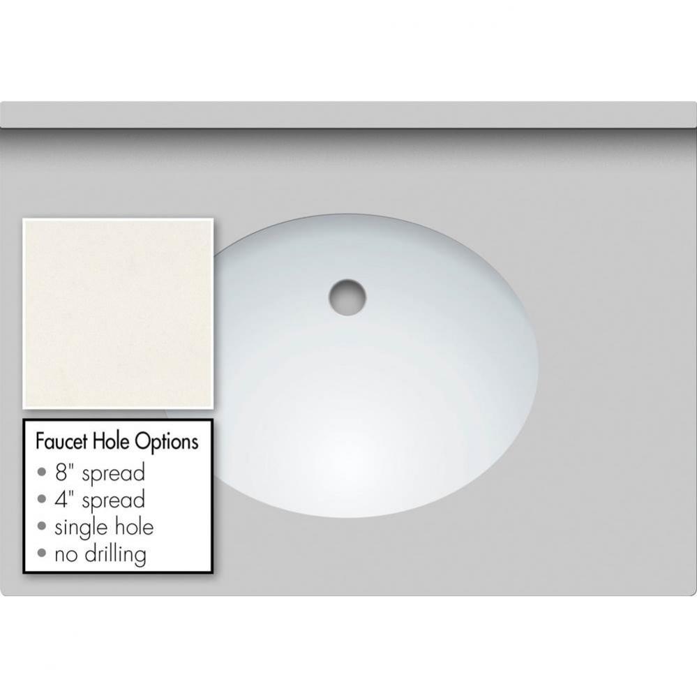 31 X 22 X 1.25 Countertop Quartz Lattice Oval White