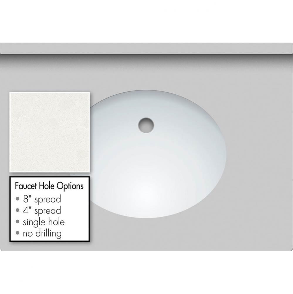 31 X 22 X 1.25 Countertop Quartz Cotton White Oval White