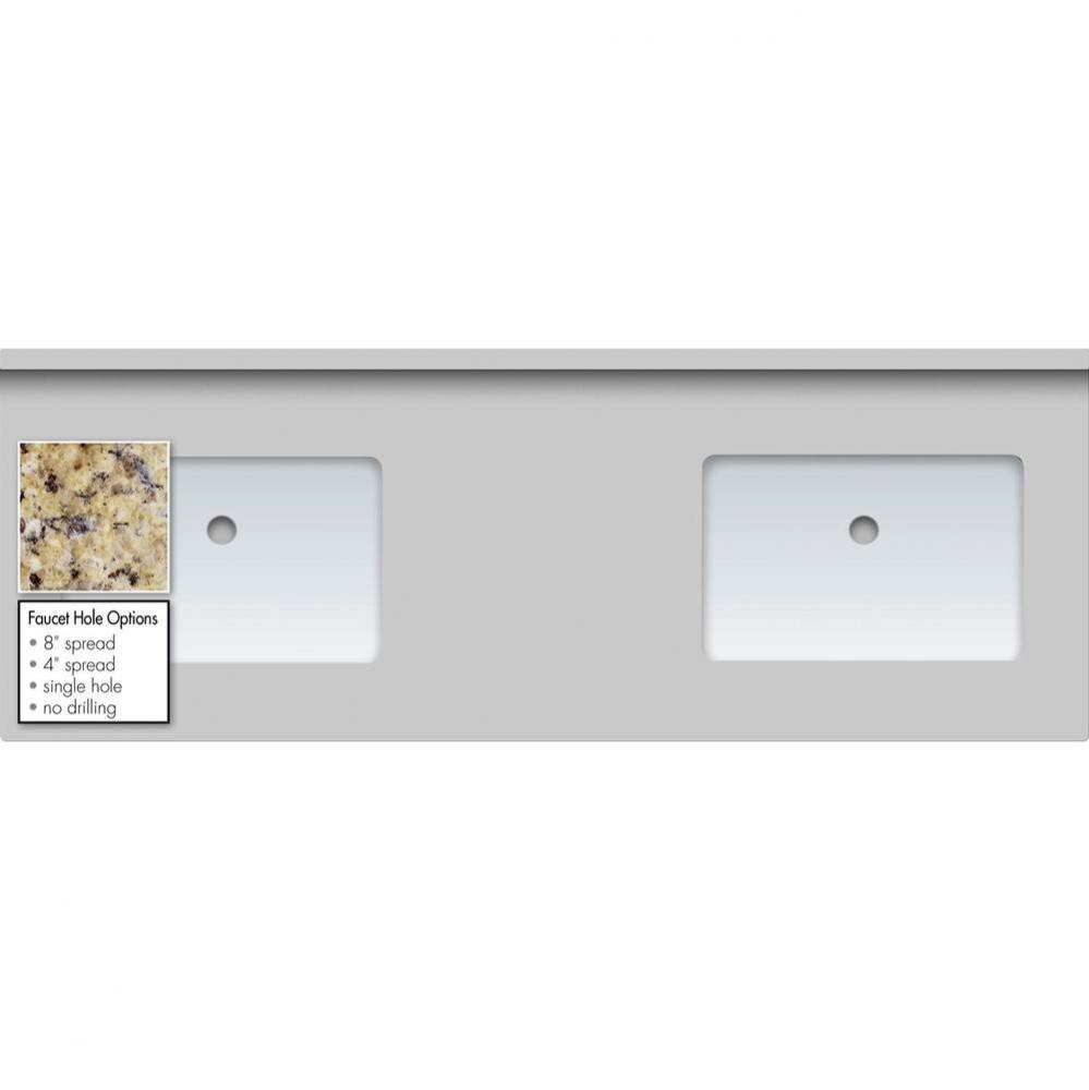 61 X 22 X 1.25 Countertop Granite New Ven Gold 2X Rect White