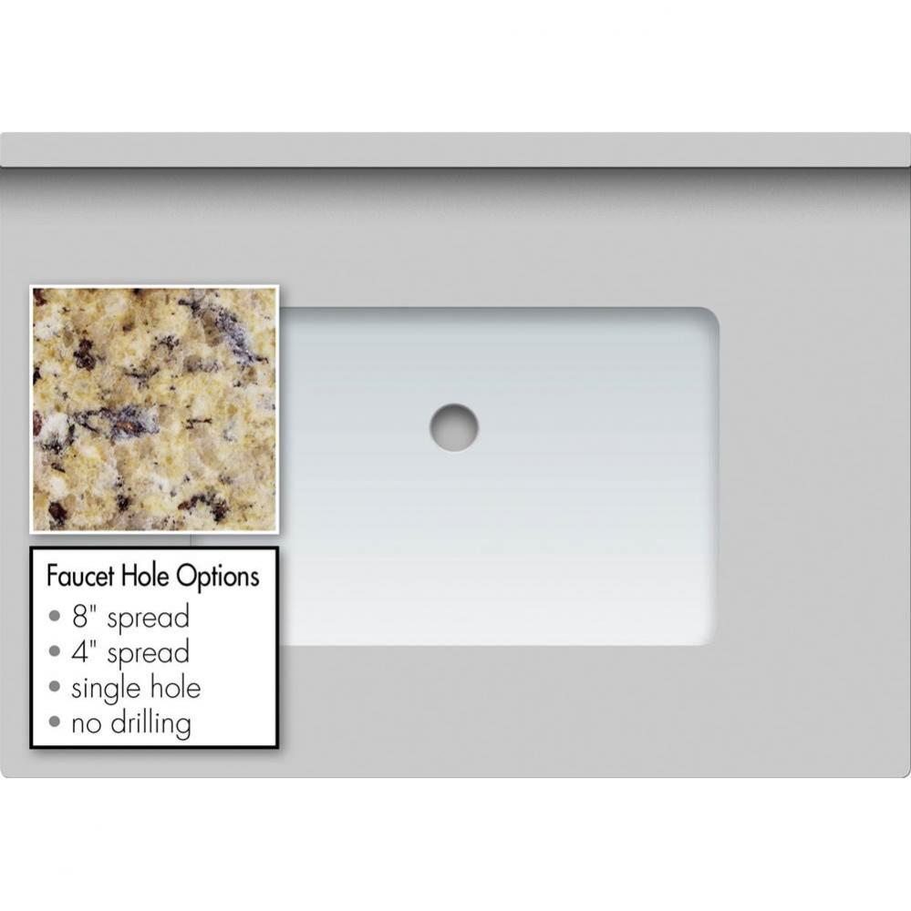 31 X 22 X 1.25 Countertop Granite New Ven Gold Rect White