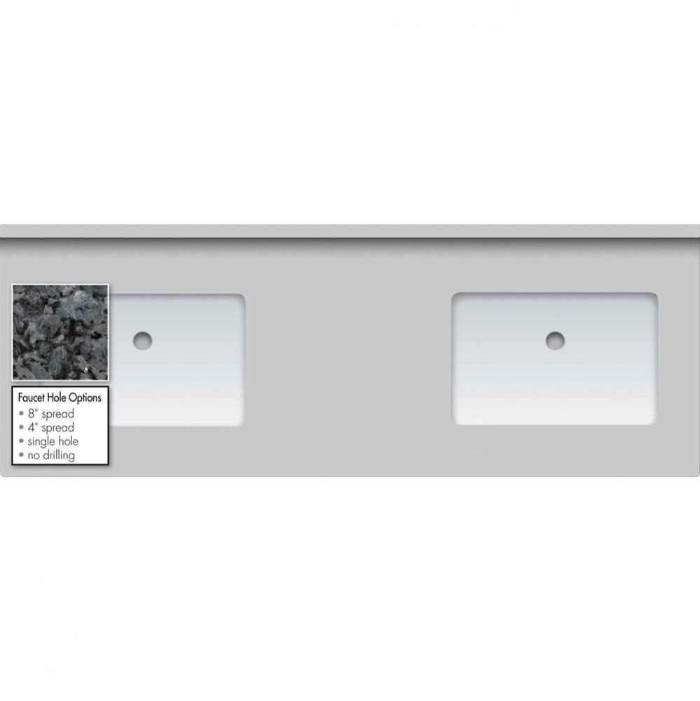 61 X 22 X 1.25 Countertop Granite Blue Pearl 2X Rect White