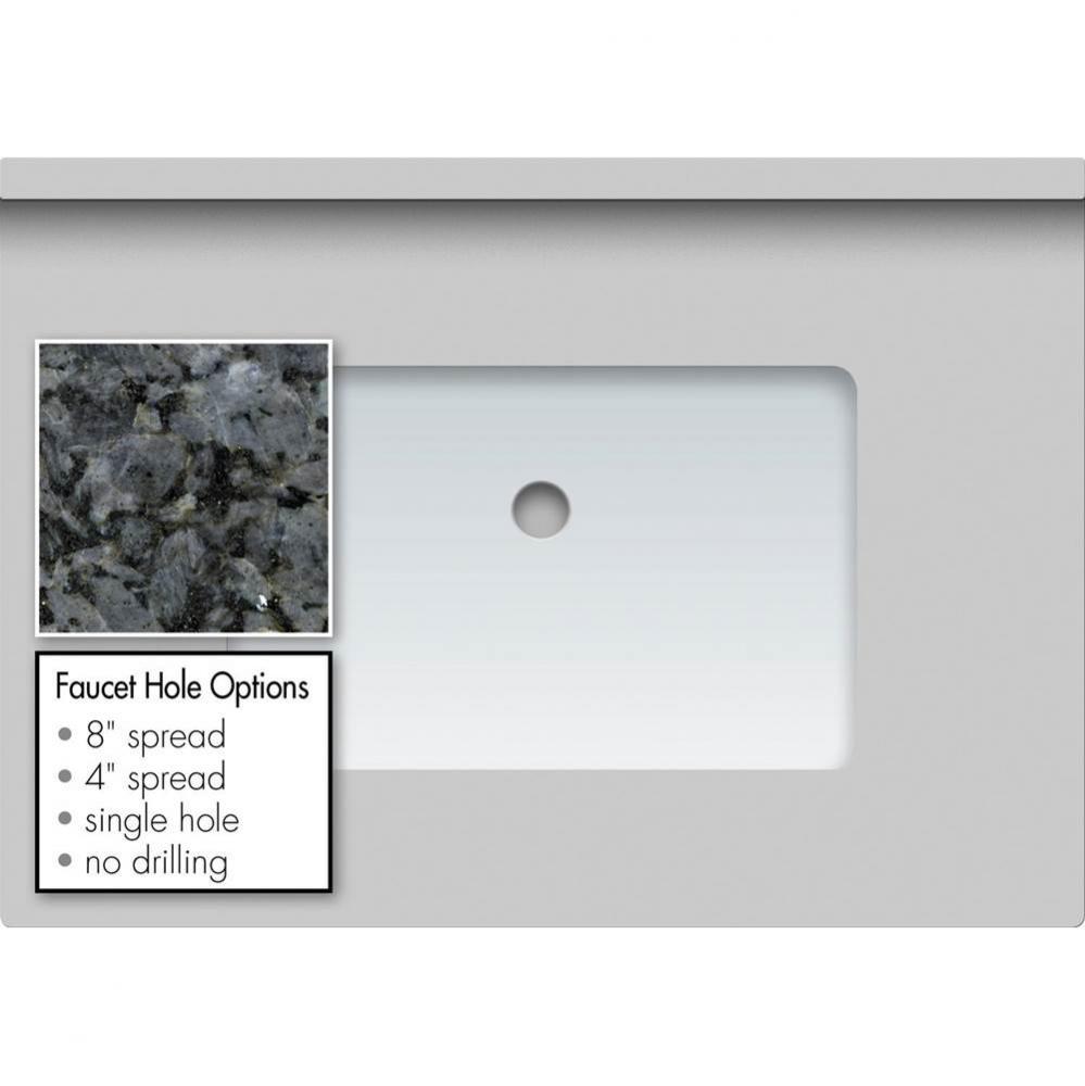 31 X 22 X 1.25 Countertop Granite Blue Pearl Rect White