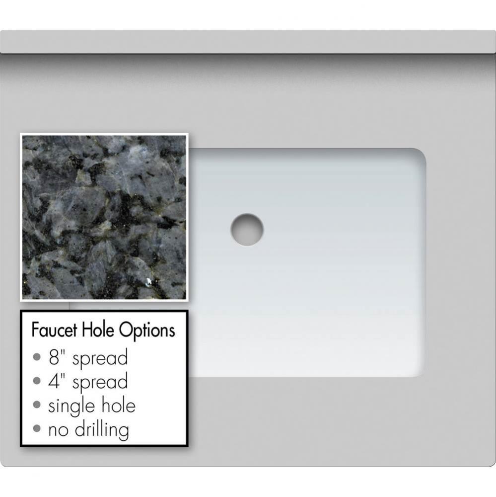 25 X 22 X 1.25 Countertop Granite Blue Pearl Rect White