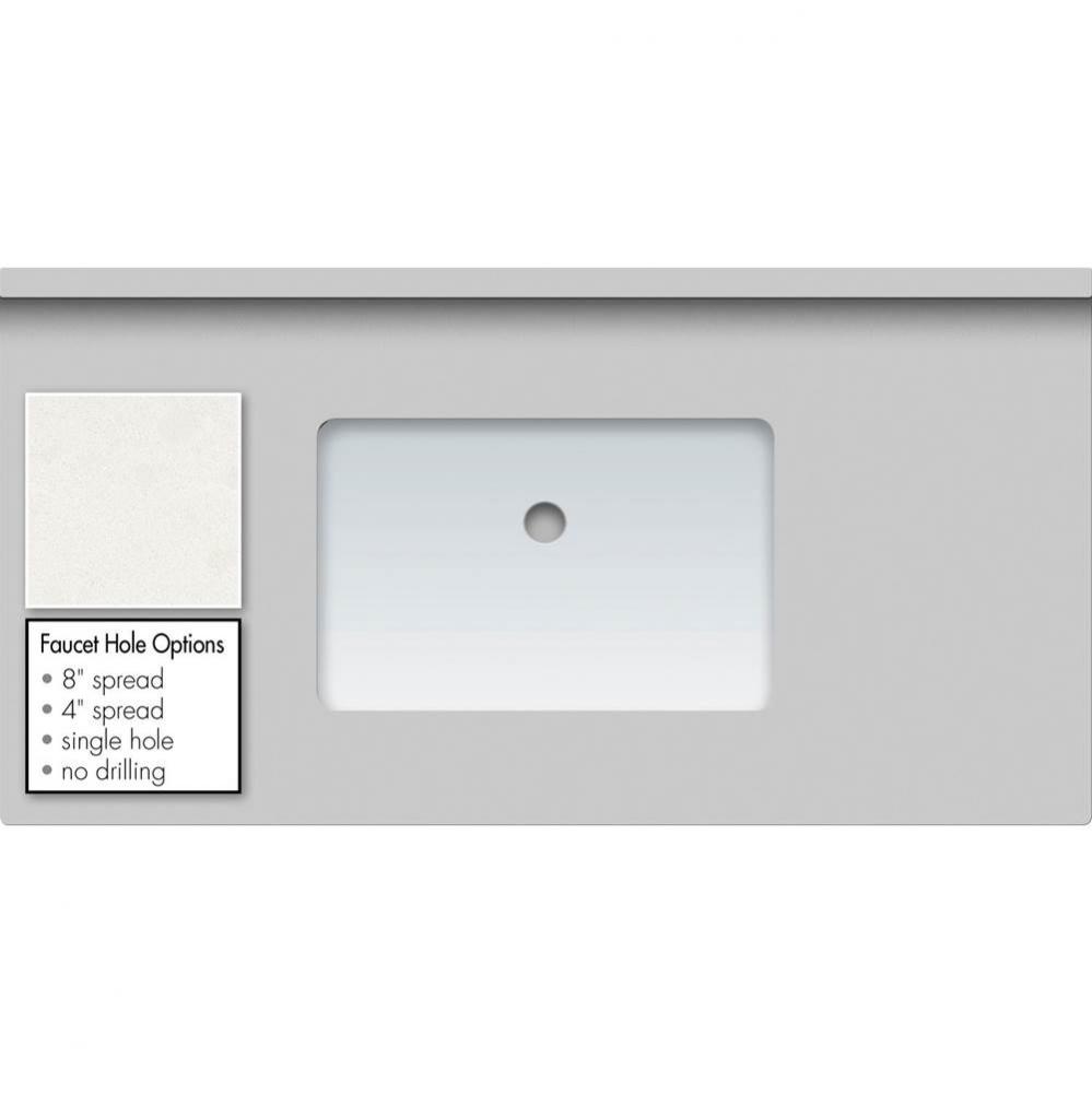 43 X 22 X 1.25 Countertop Quartz Cotton White Rect White