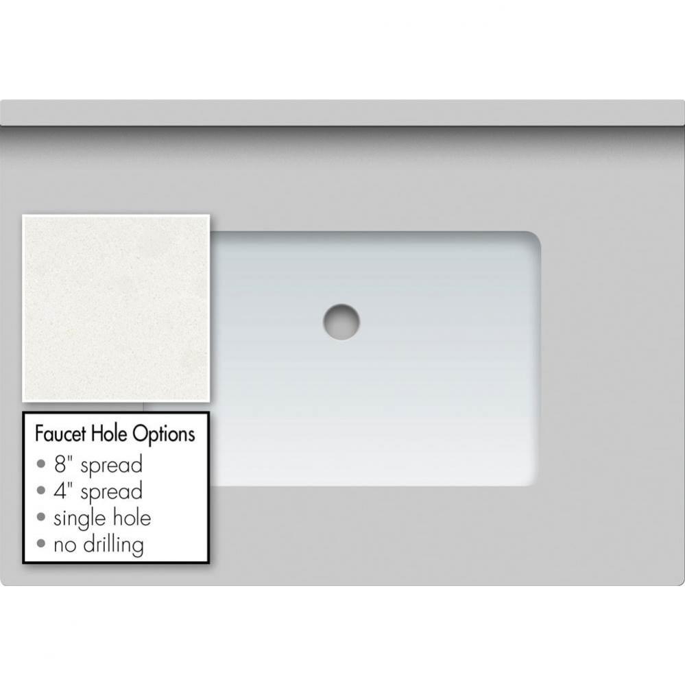 31 X 22 X 1.25 Countertop Quartz Cotton White Rect White