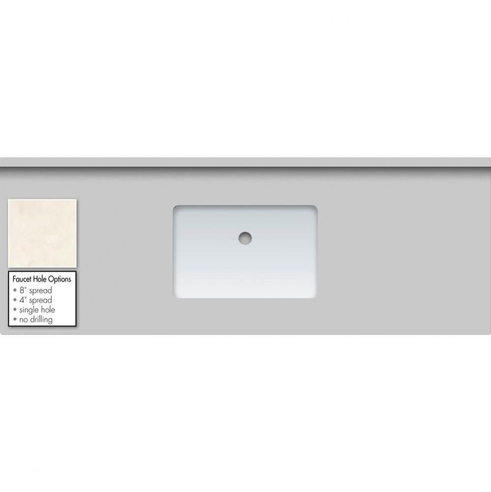 61 X 22 X 1.25 Countertop Quartz London Grey Rect White