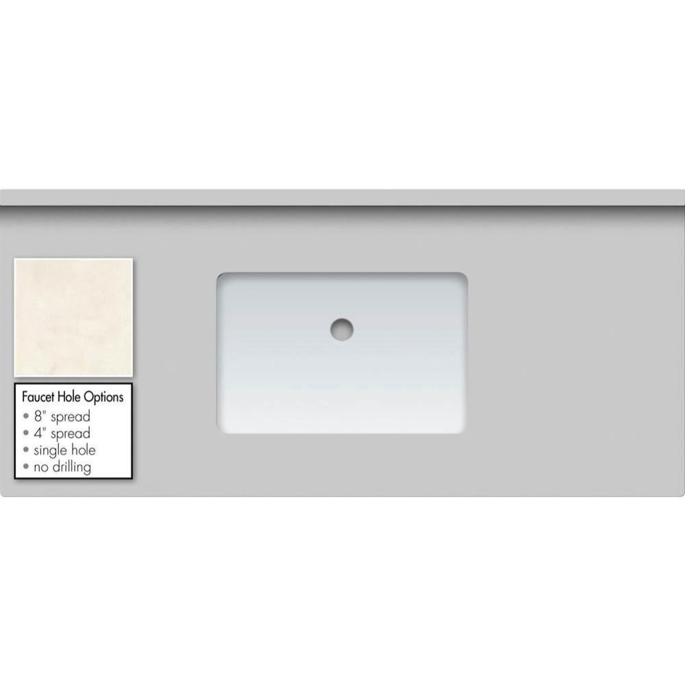 49 X 22 X 1.25 Countertop Quartz London Grey Rect White