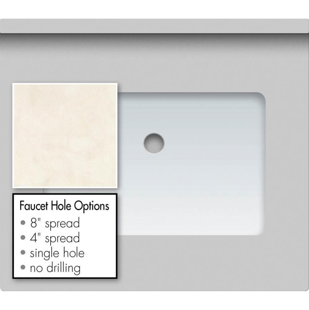 25 X 22 X 1.25 Countertop Quartz London Grey Rect White