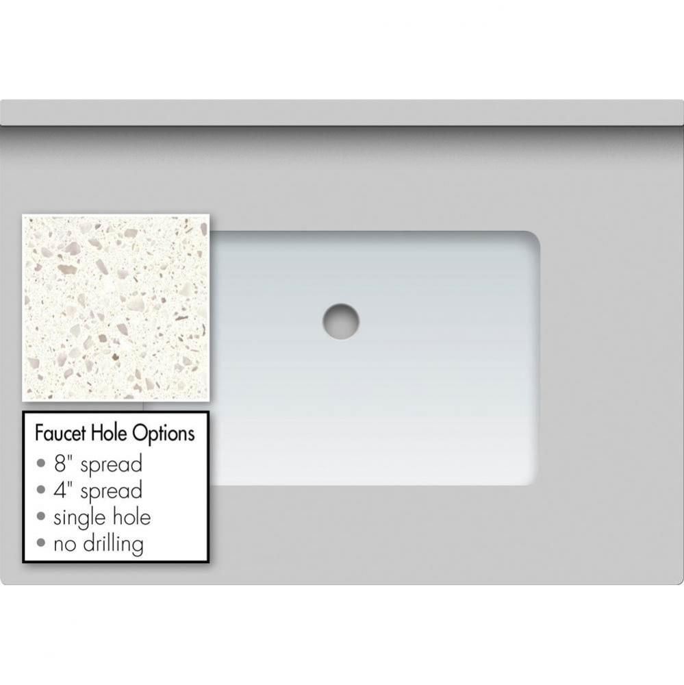 31 X 22 X 1.25 Countertop Quartz Pearl White Polished Rect White