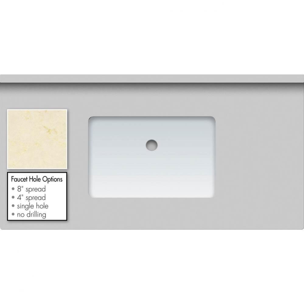 43 X 22 X 1.25 Countertop Quartz Dreamy Marfil Rect White