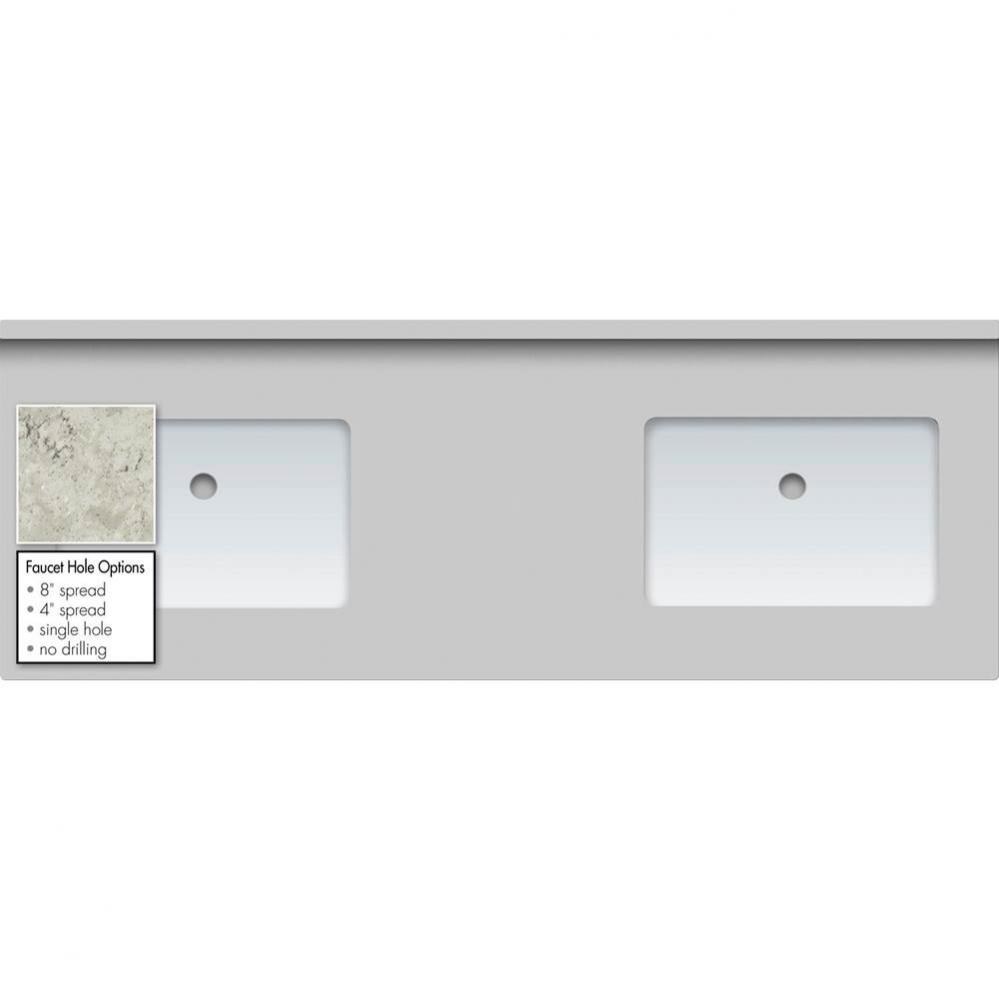 61 X 22 X 1.25 Countertop Quartz Via Augusta 2X Rect White