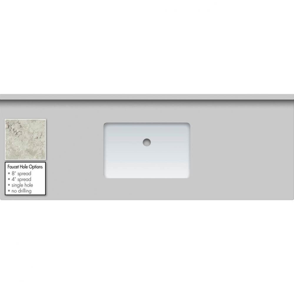 61 X 22 X 1.25 Countertop Quartz Via Augusta Rect White