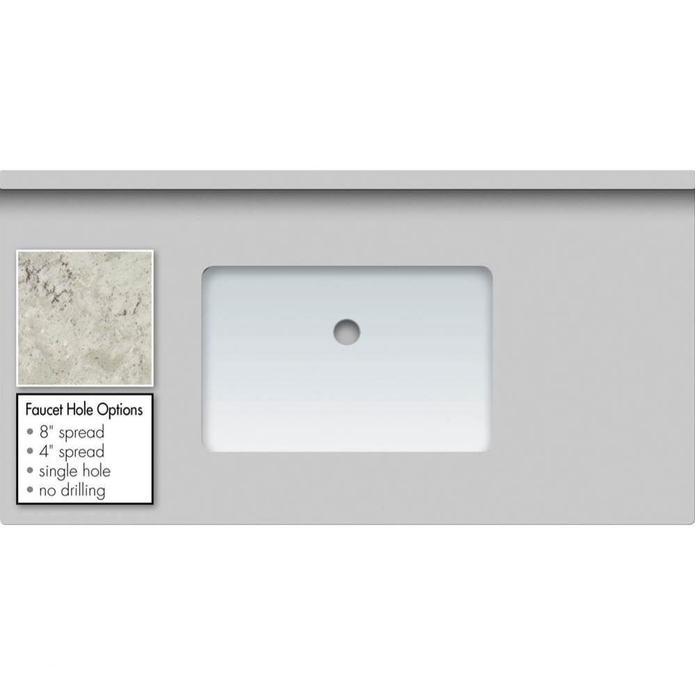 43 X 22 X 1.25 Countertop Quartz Via Augusta Rect White