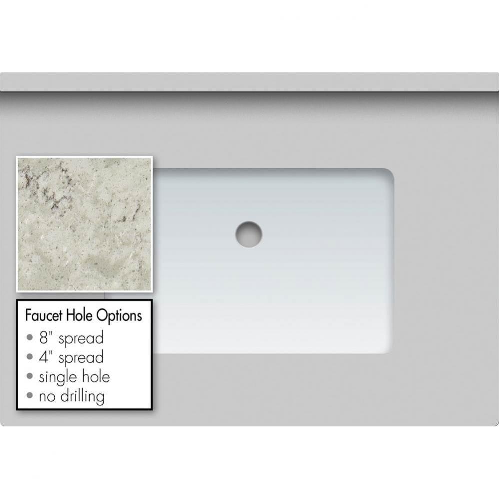 31 X 22 X 1.25 Countertop Quartz Via Augusta Rect White