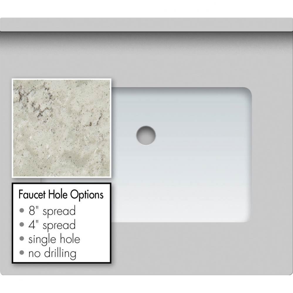 25 X 22 X 1.25 Countertop Quartz Via Augusta Rect White