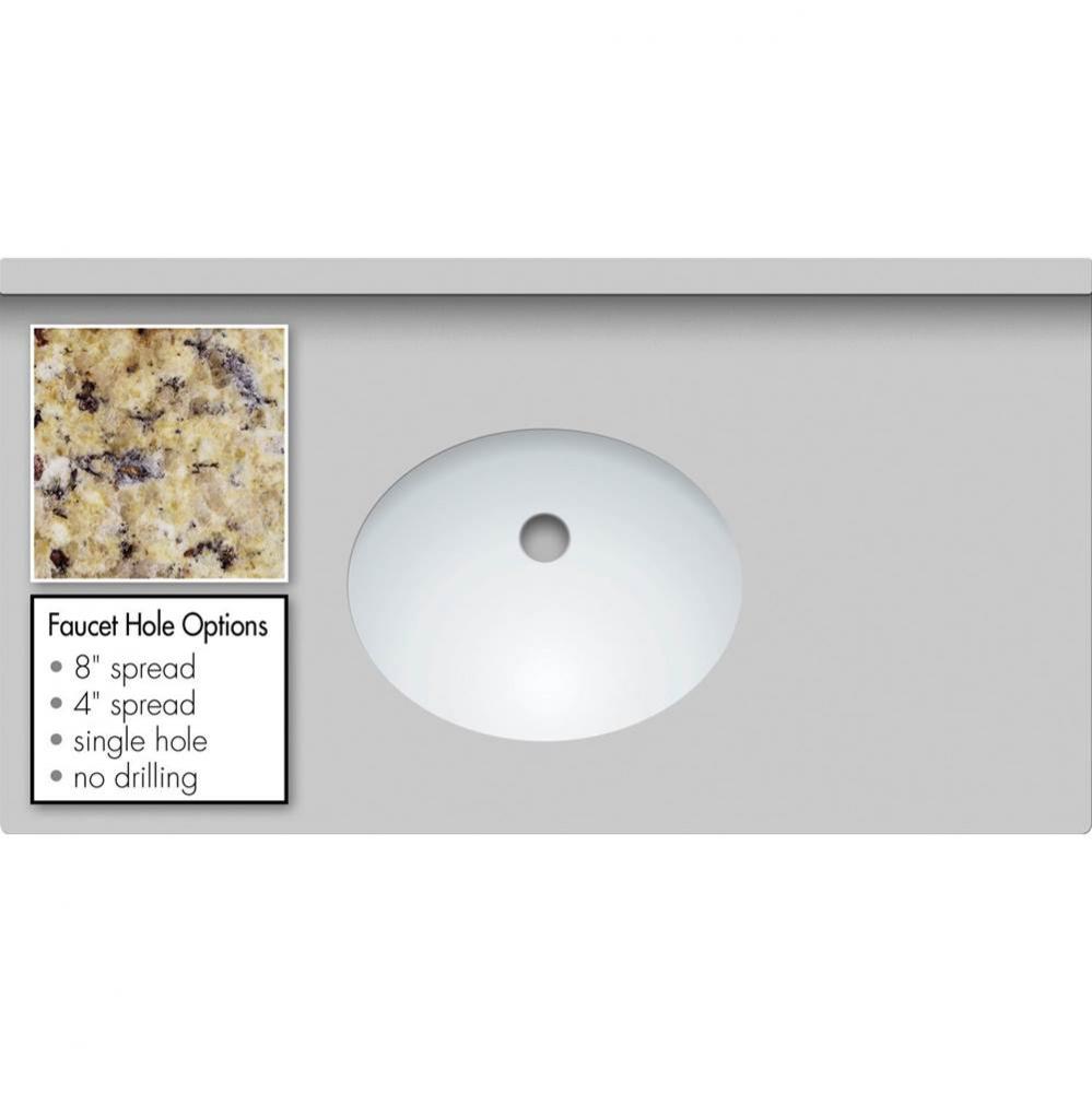 37 X 19 X 1.25 Countertop Granite New Ven Gold Oval White