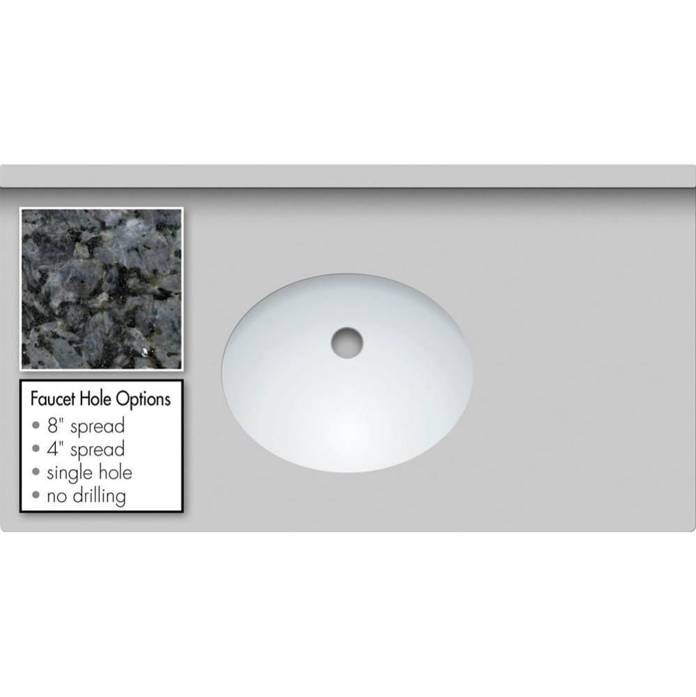 37 X 19 X 1.25 Countertop Granite Blue Pearl Oval White