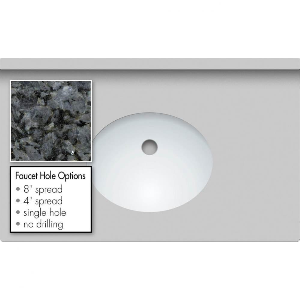 31 X 19 X 1.25 Countertop Granite Blue Pearl Oval White