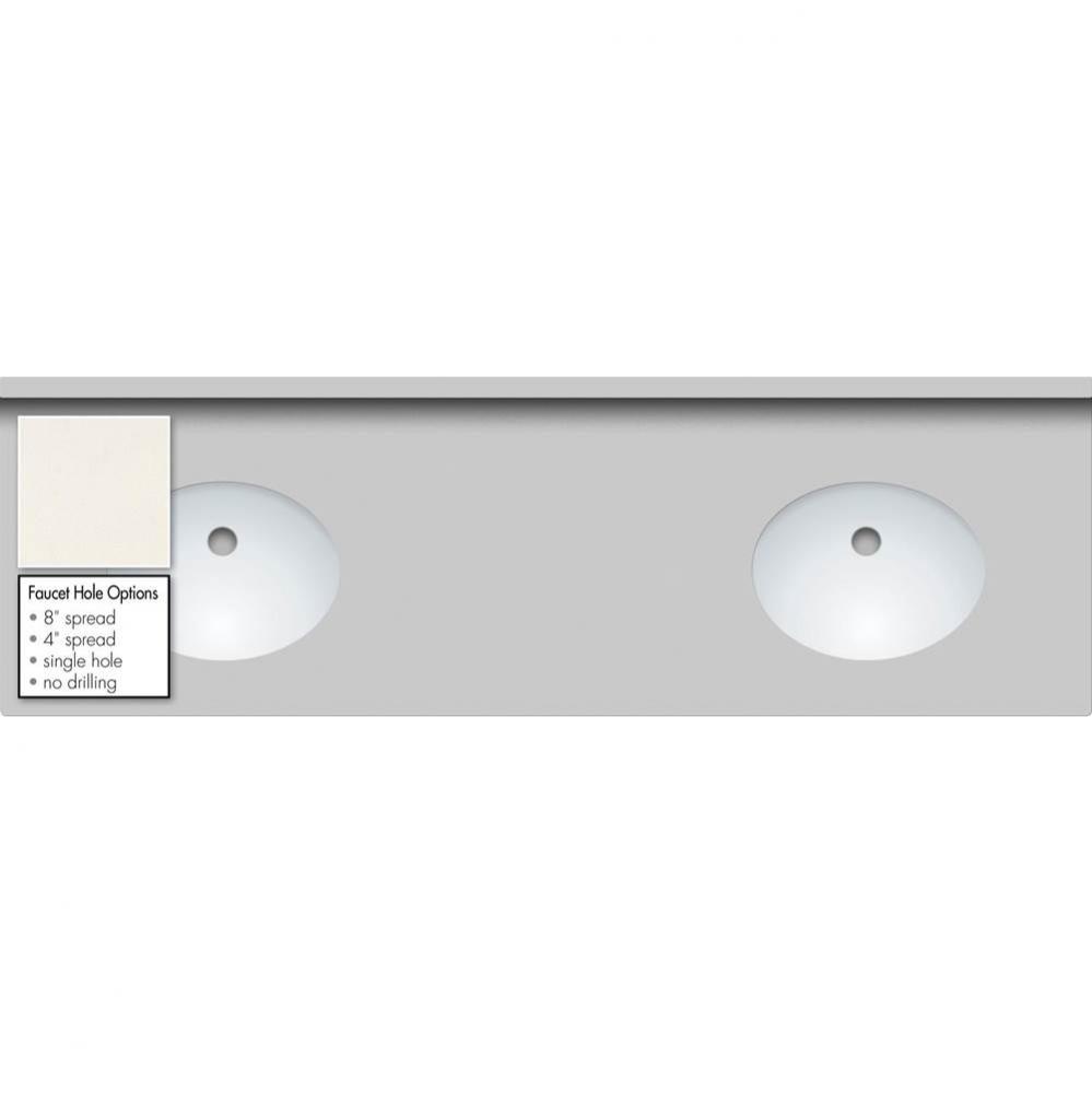 63 X 19 X 1.25 Countertop Quartz Lattice 2X Sm Oval White