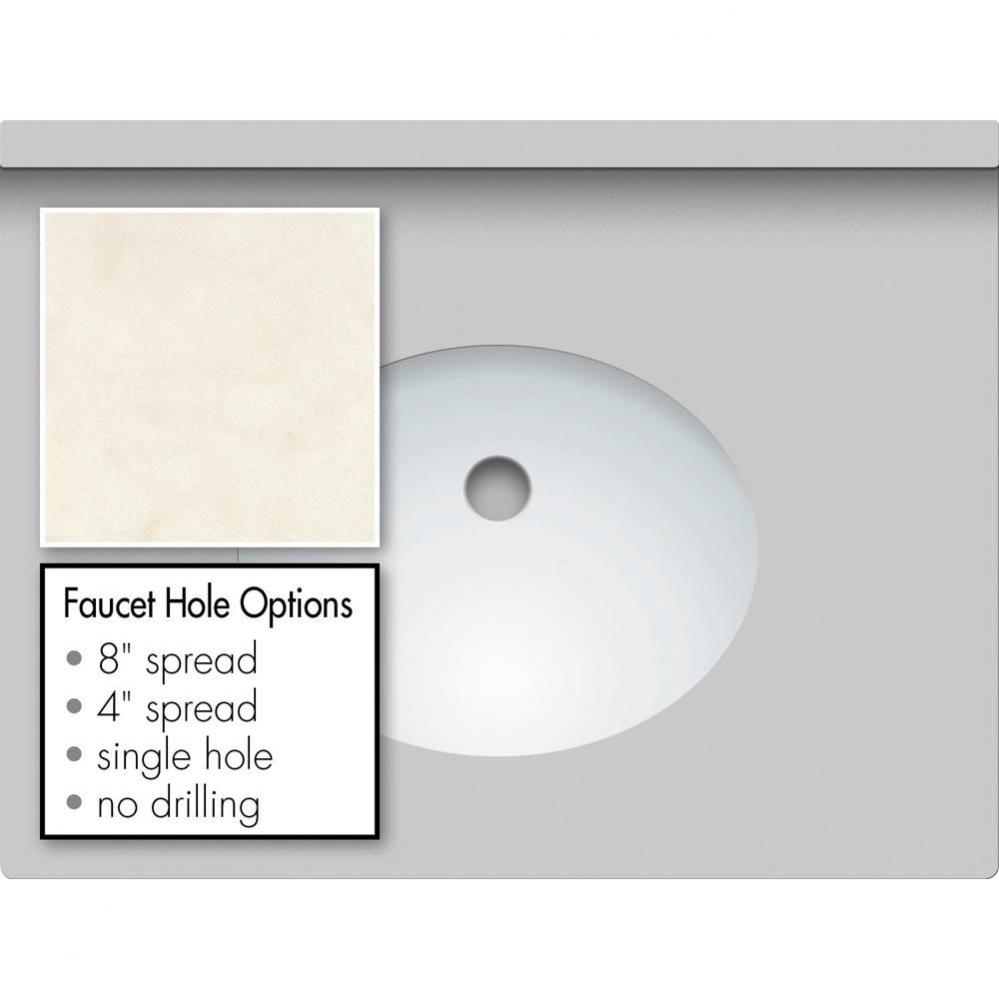 25 X 19 X 1.25 Countertop Quartz London Grey Oval White