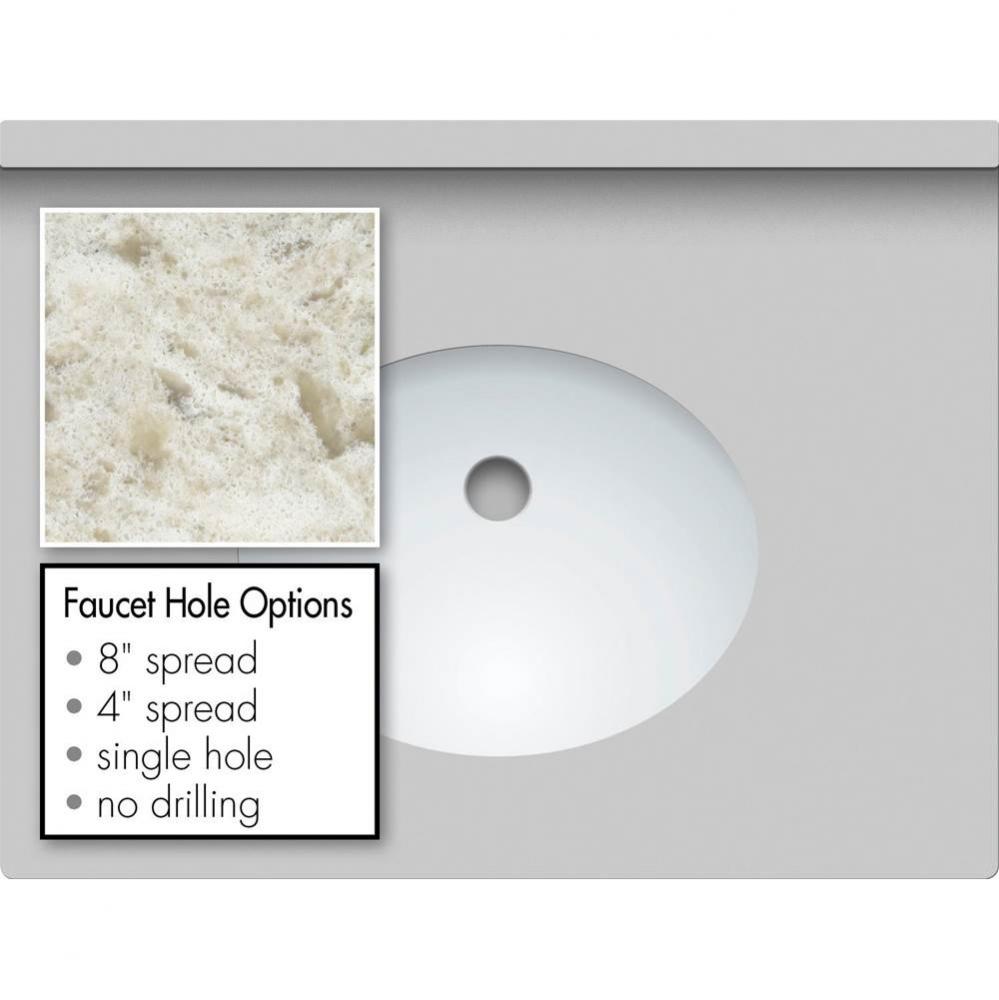 25 X 19 X 1.25 Countertop Quartz Sangda Falls Oval White