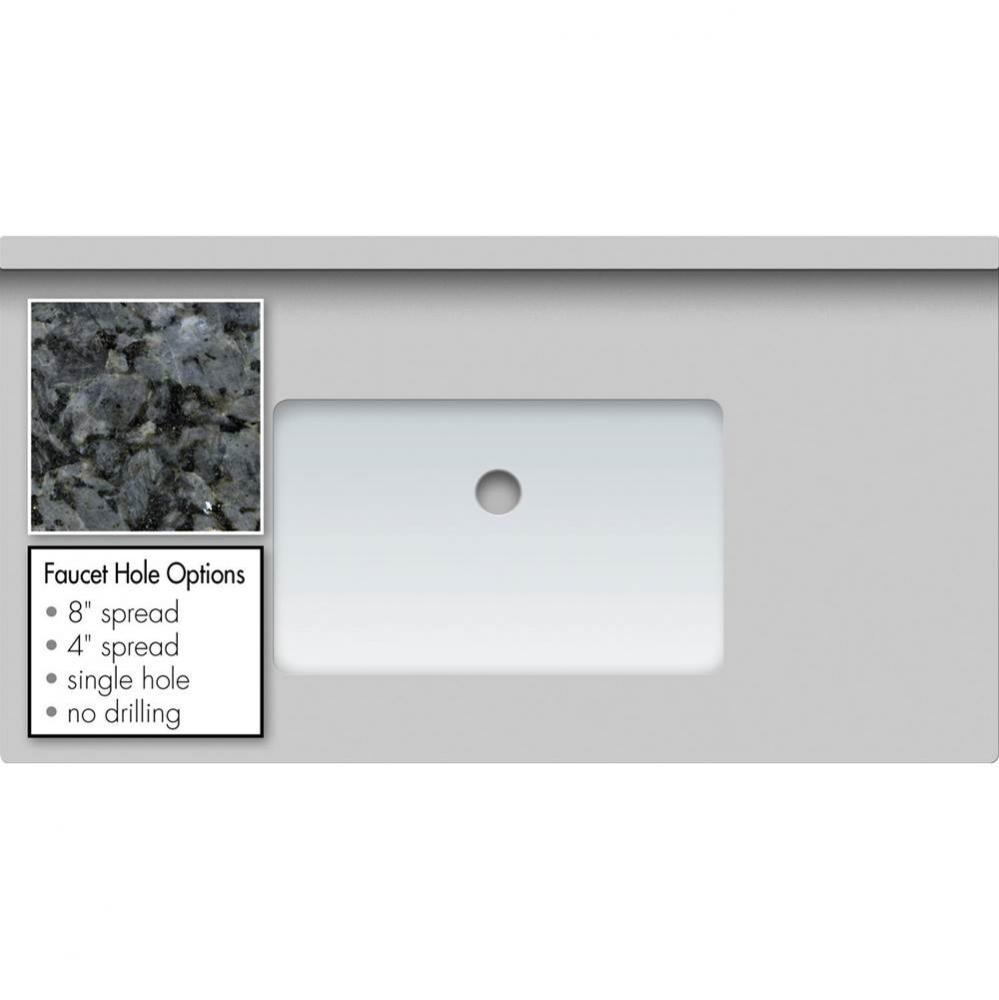 37 X 19 X 1.25 Countertop Granite Blue Pearl Sm Rect White