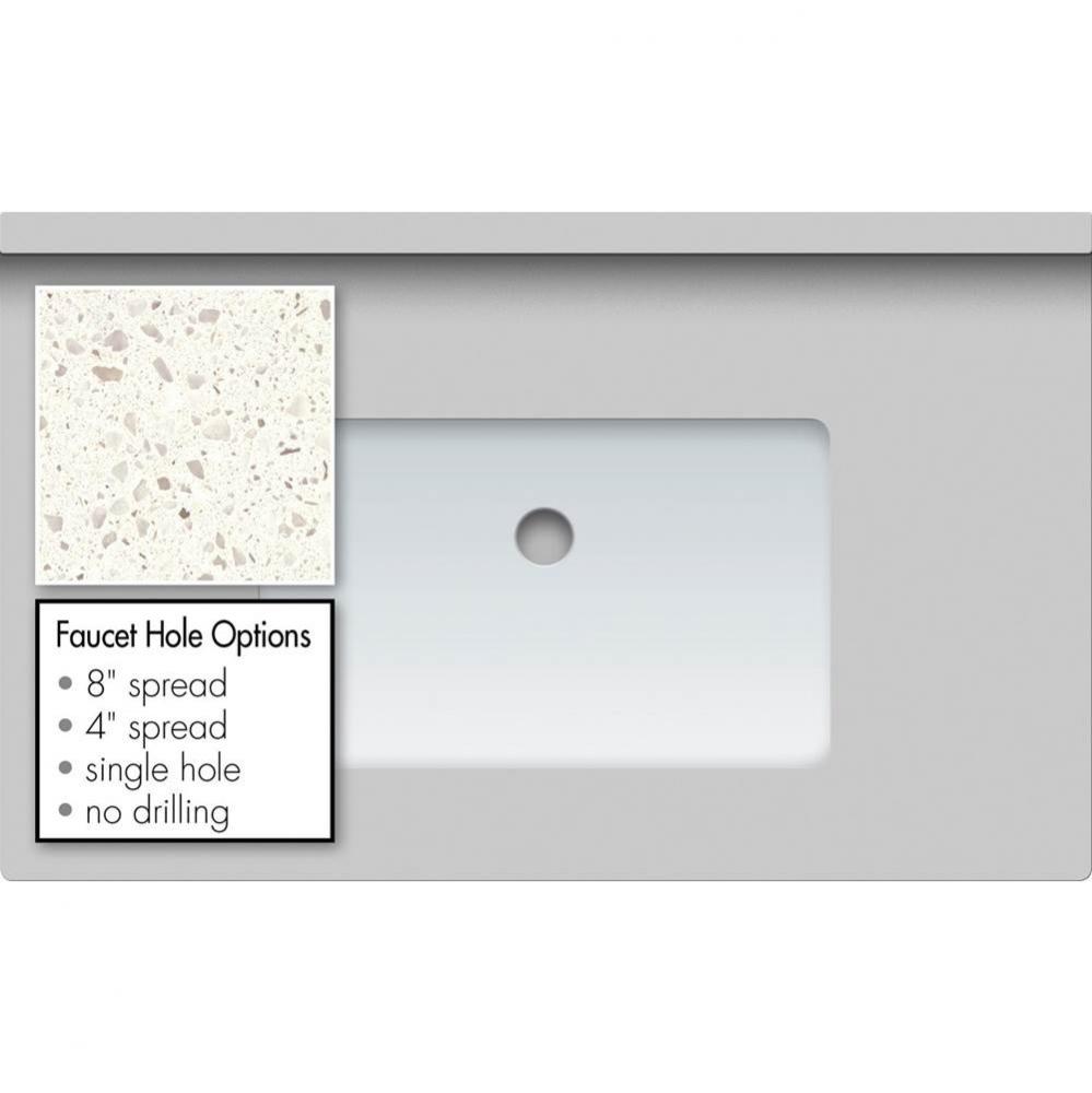 31 X 19 X 1.25 Countertop Quartz Pearl White Polished Sm Rect White