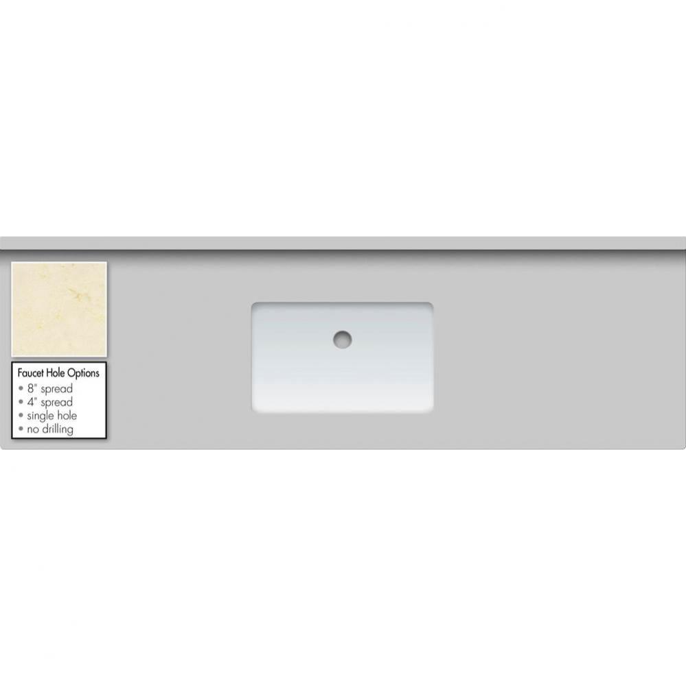 61 X 19 X 1.25 Countertop Quartz Dreamy Marfil Sm Rect White