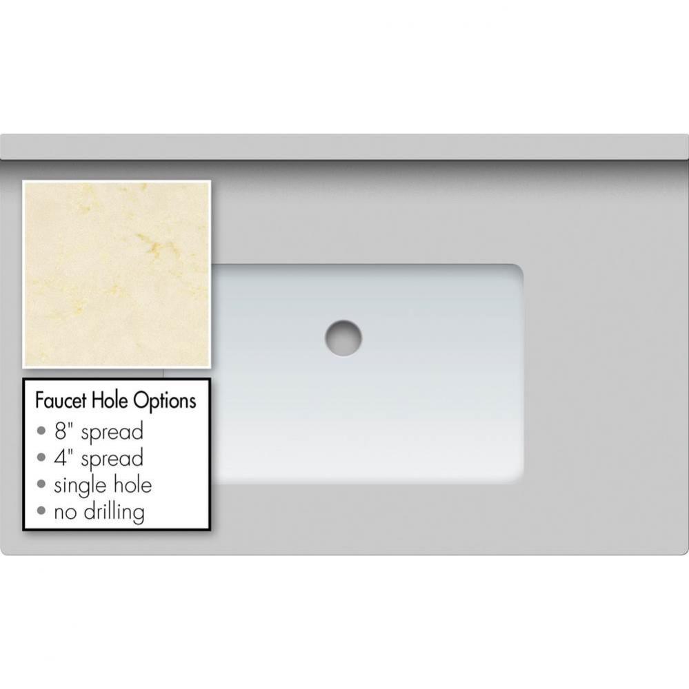 31 X 19 X 1.25 Countertop Quartz Dreamy Marfil Sm Rect White