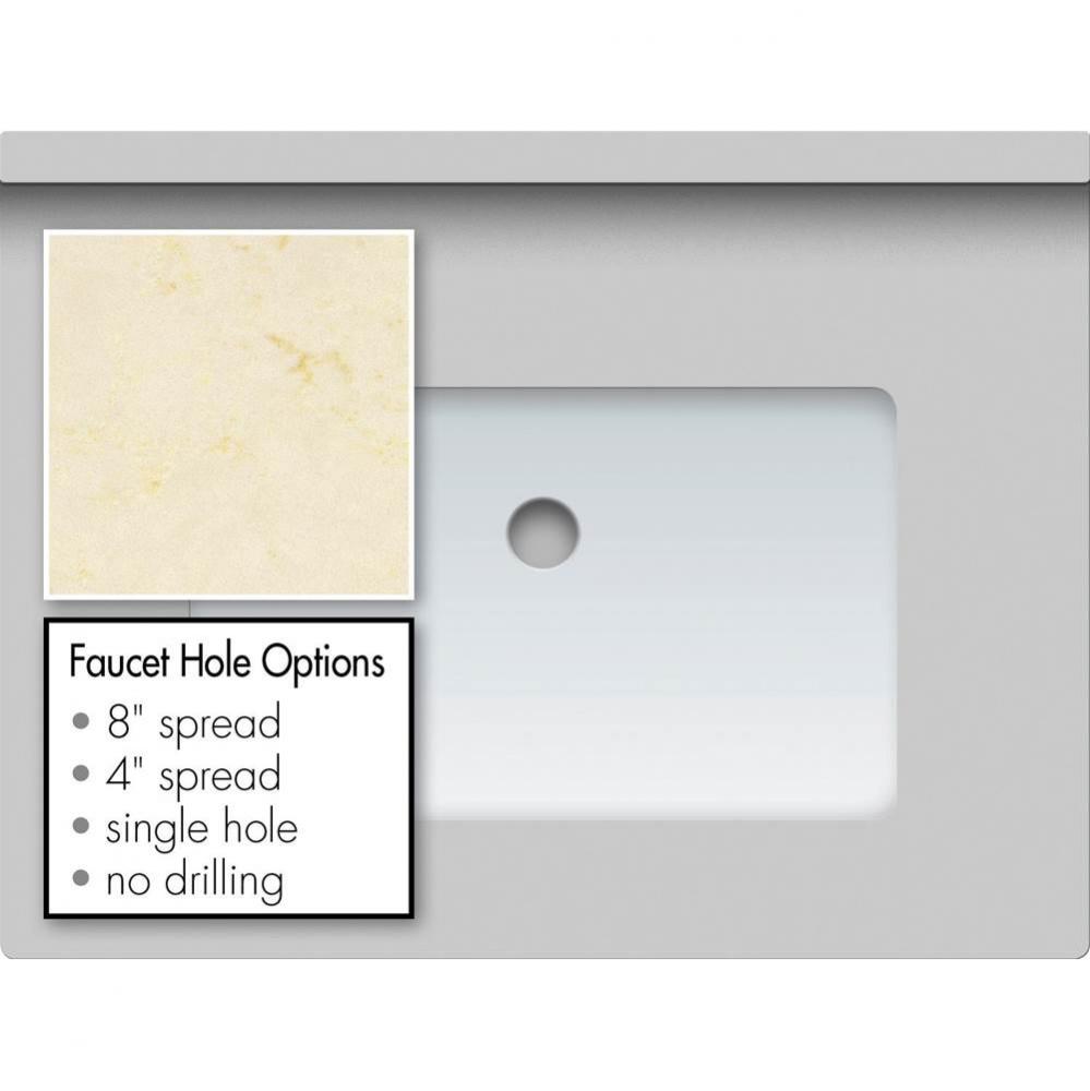 25 X 19 X 1.25 Countertop Quartz Dreamy Marfil Sm Rect White