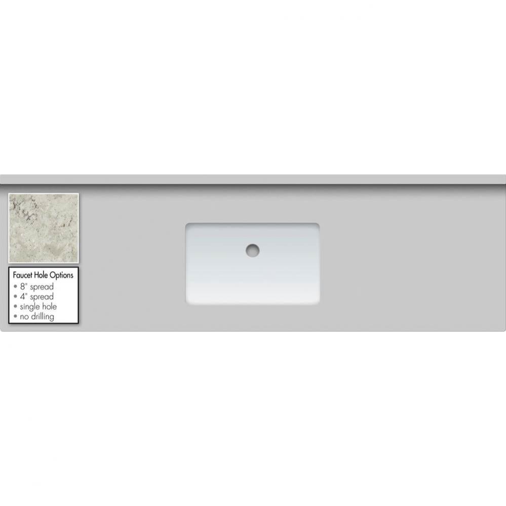 61 X 19 X 1.25 Countertop Quartz Via Augusta Rect White