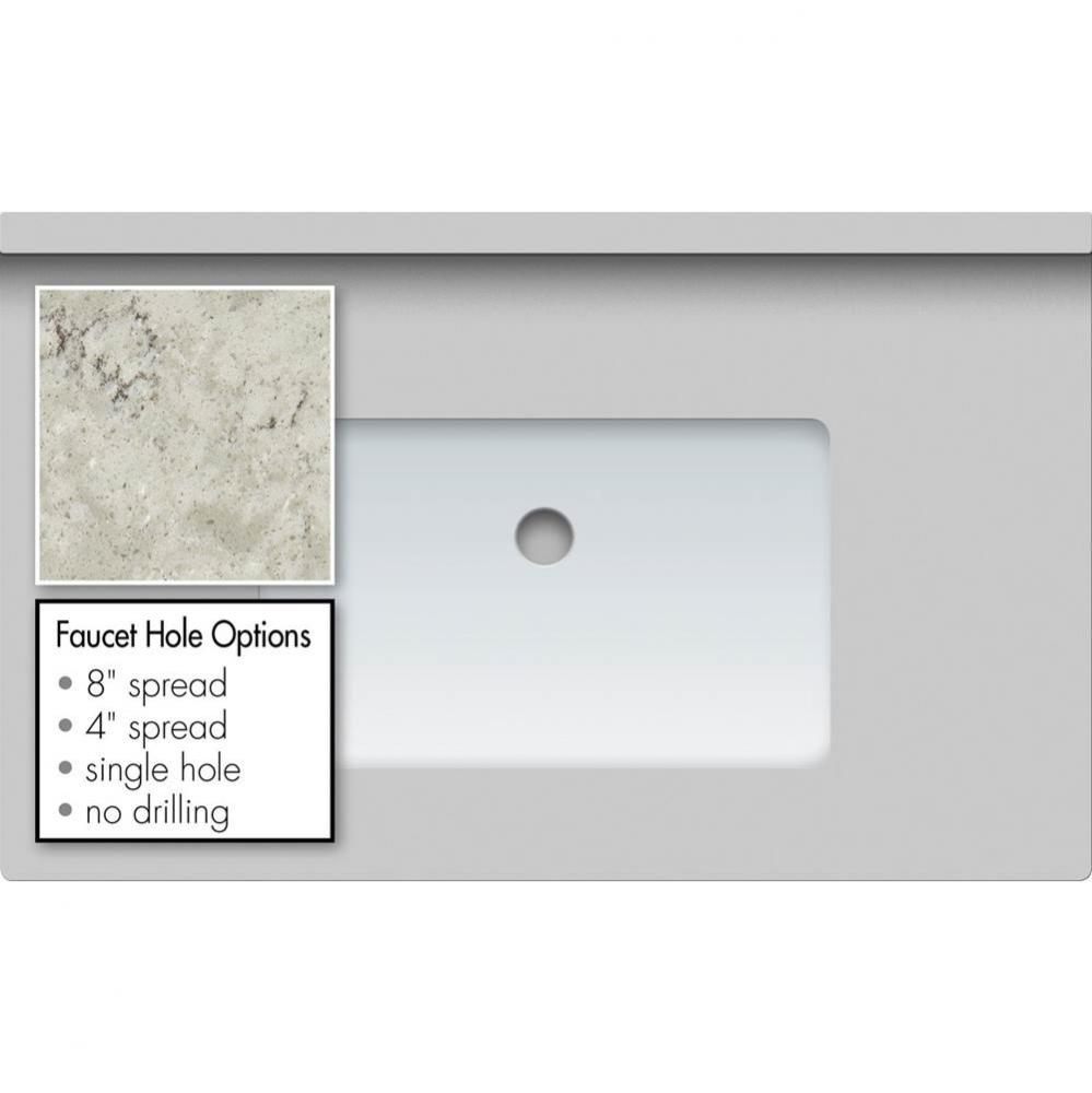 31 X 19 X 1.25 Countertop Quartz Via Augusta Rect White