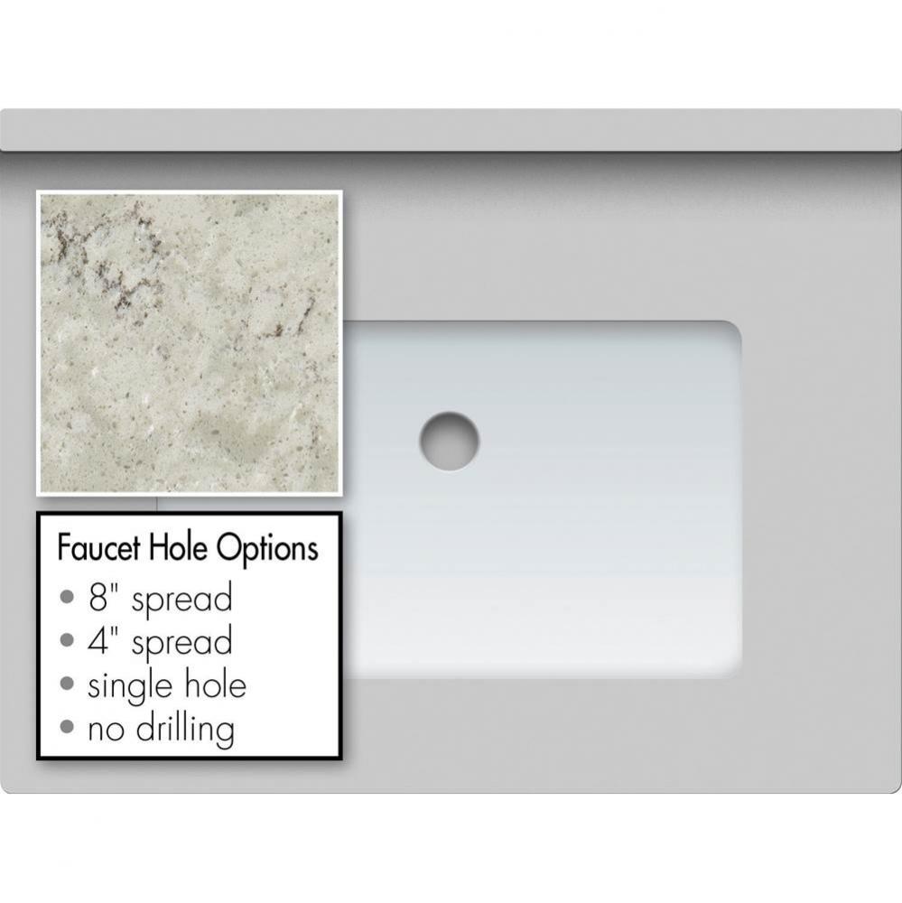 25 X 19 X 1.25 Countertop Quartz Via Augusta Rect White