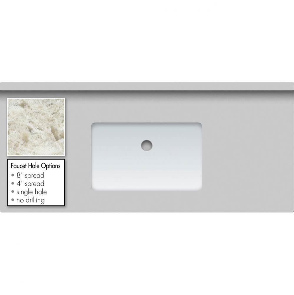 43 X 19 X 1.25 Countertop Quartz Sangda Falls Rect White