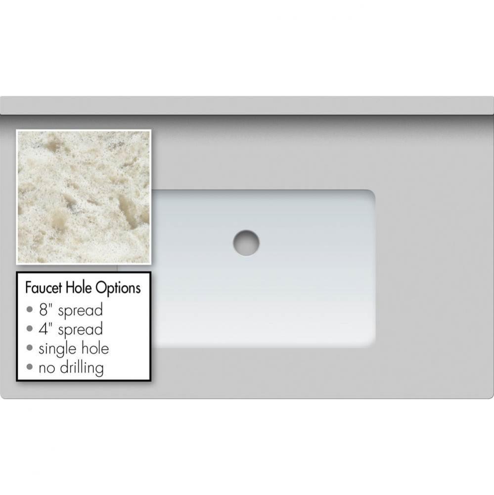 31 X 19 X 1.25 Countertop Quartz Sangda Falls Rect White