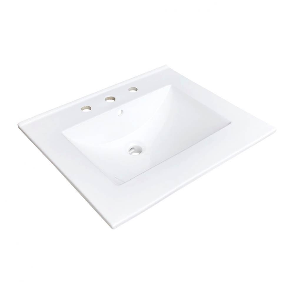 25 X 22 X 5/8 Ceramic Top 8'' Drilling White