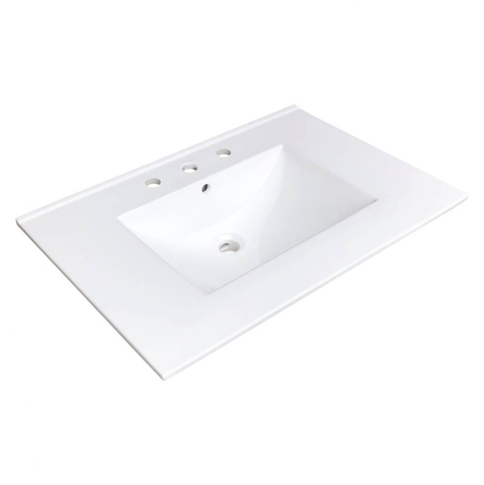 31 X 22 X 5/8 Ceramic Top 8'' Drilling White