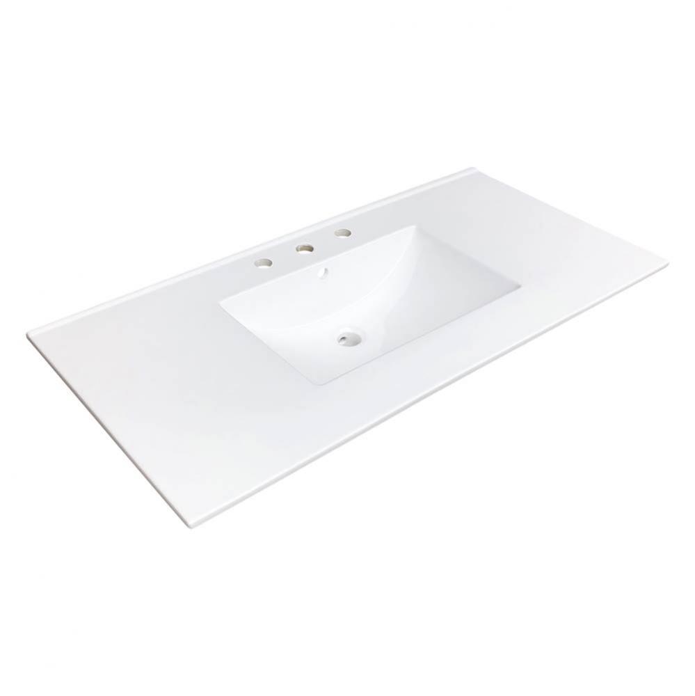 43 X 22 X 5/8 Ceramic Top 8'' Drilling White
