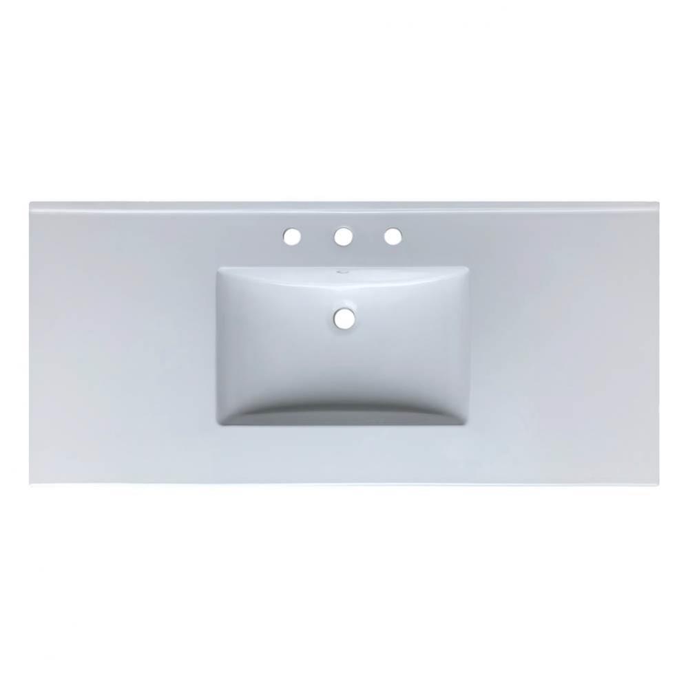 49 X 22 X 5/8 Ceramic Top 8'' Drilling White