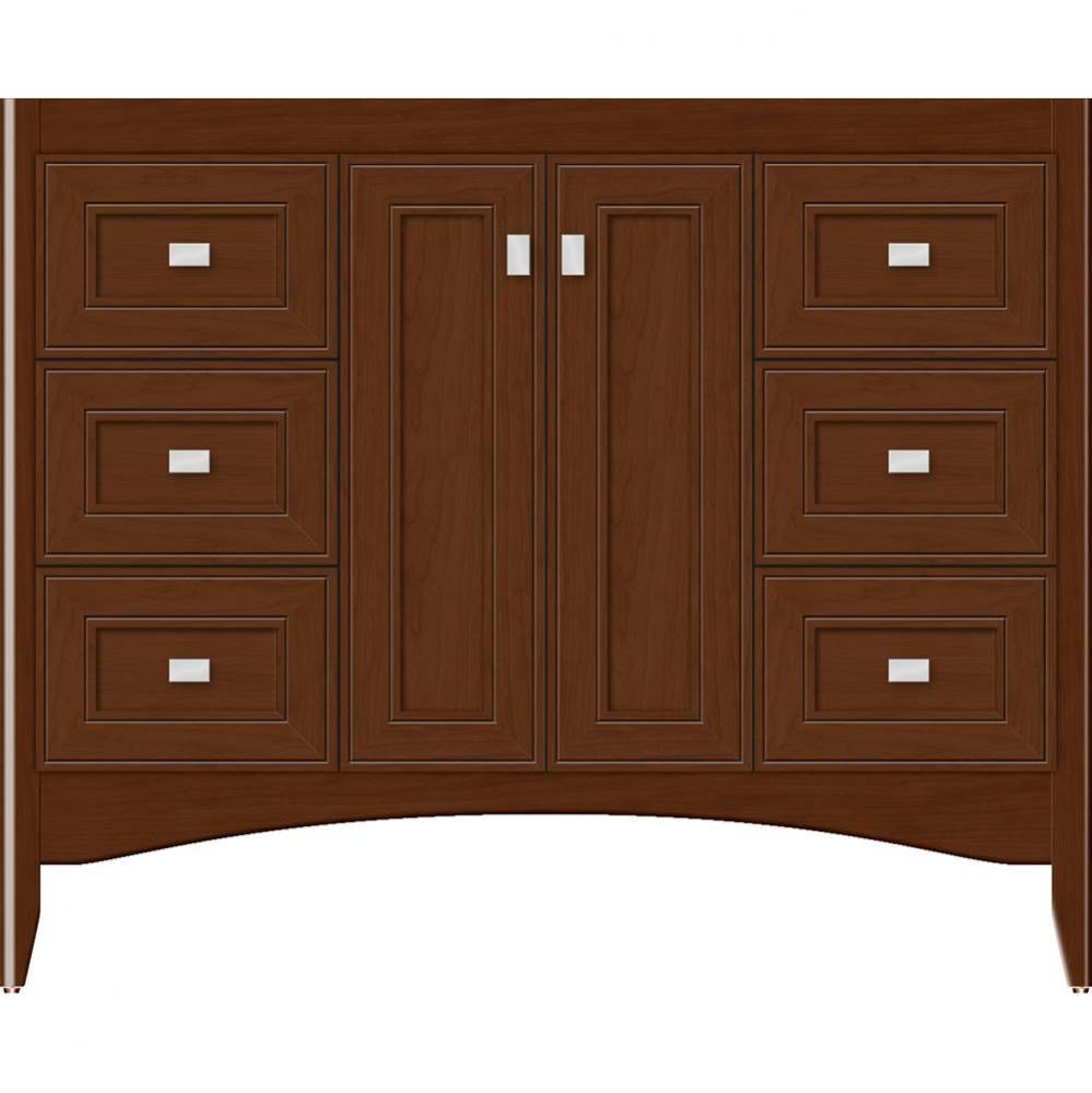 42 X 18 X 34.5 Wallingford View Vanity Deco Miter Pecan Cherry Sb