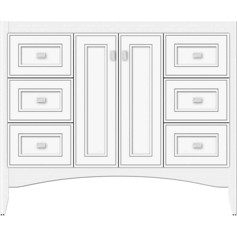42 X 18 X 34.5 Wallingford View Vanity Deco Miter Sat White Sb